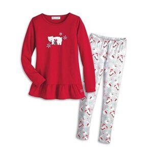 American Girl Doll Playful Polar Bear Red Holiday Pajama Set Girls Sz XL 18-20